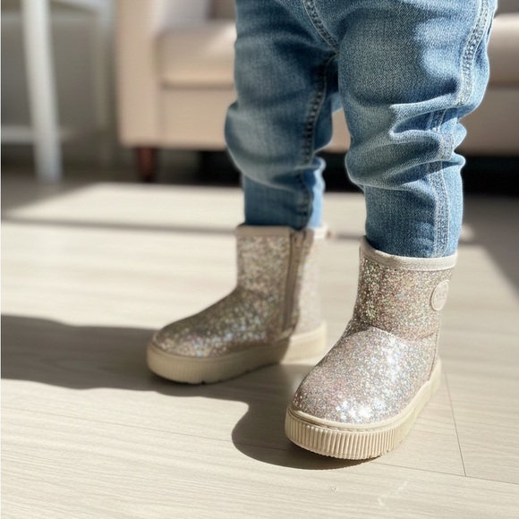 Cat & Jack Other - Cat & Jack Sparkly Silver Toddler Boots